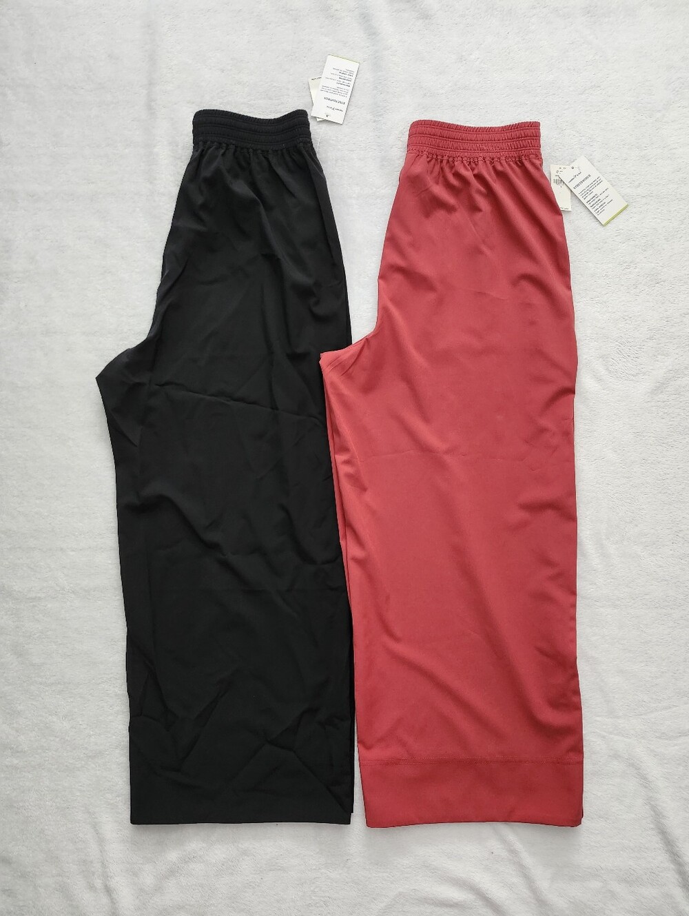 2 OLD NAVY Active StretchTech Wide Leg Pants‎ Size Small Black Salmon Red NWT